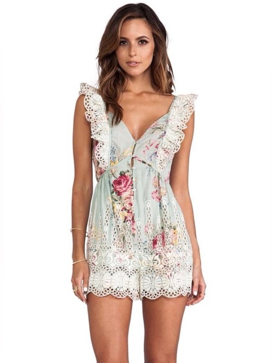 Zimmermann Pants - Zimmermann Sundance Playsuit - Size 1 (equivalent to USA size 4-6)
